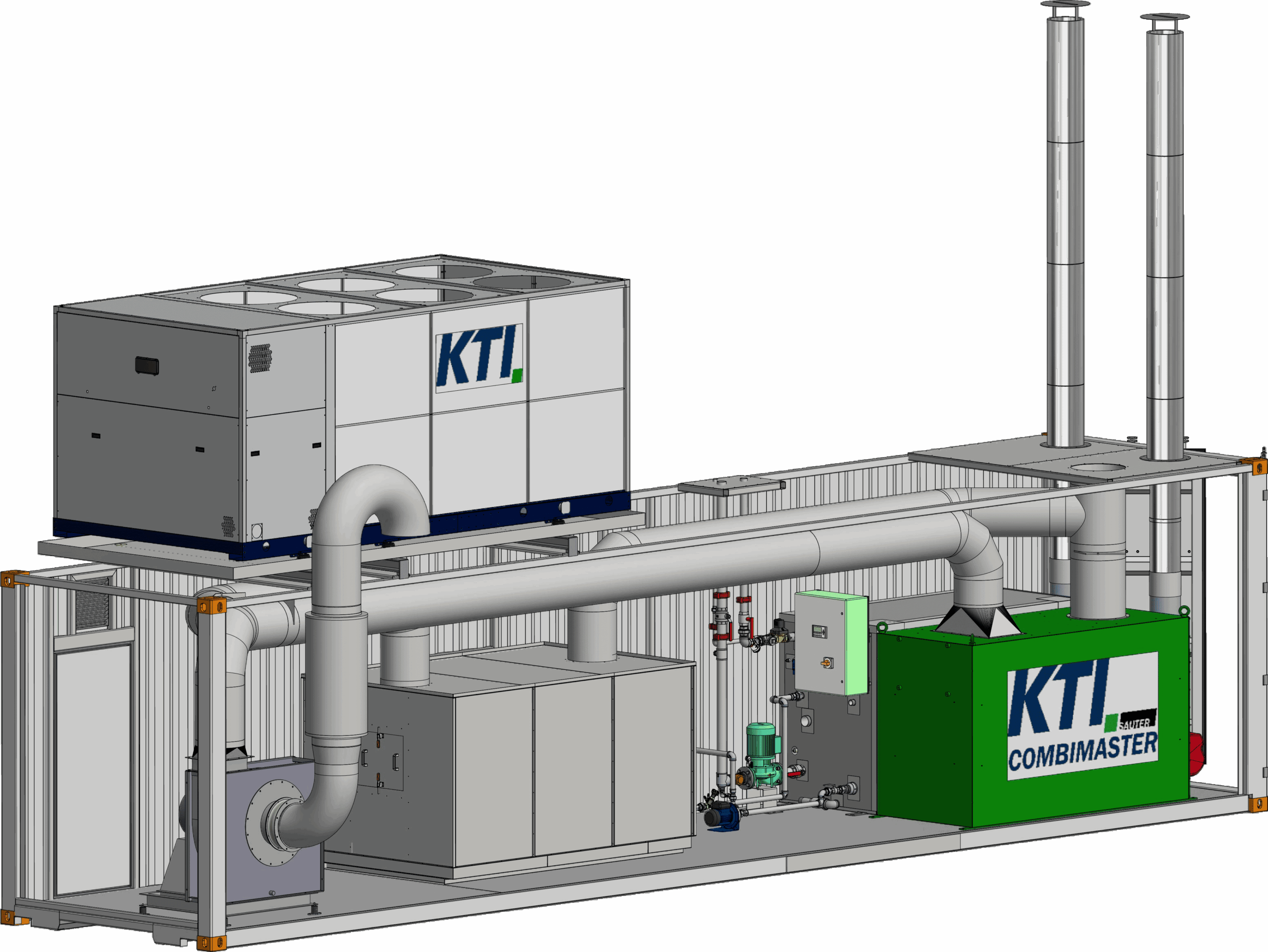Schematic structure of the CombiMaster. We recommend an insulated water tank as buffer storage so that the CombiMaster can develop its full power.
