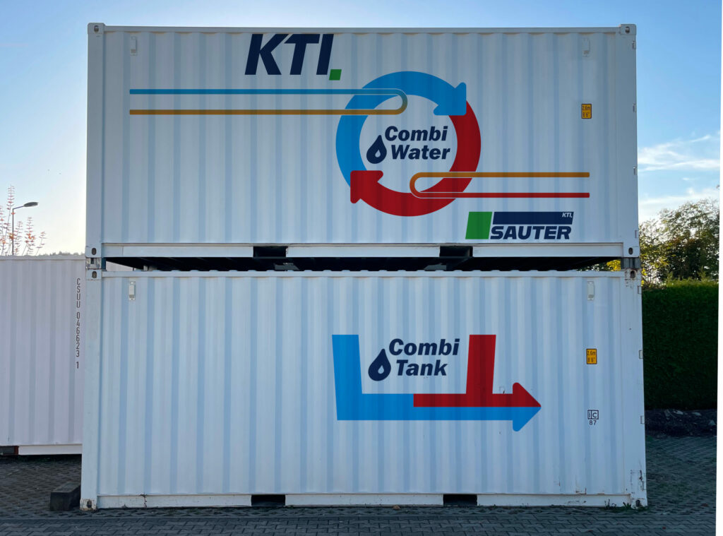 KTI - SAUTER CombiWater on a matching insulated water tank.