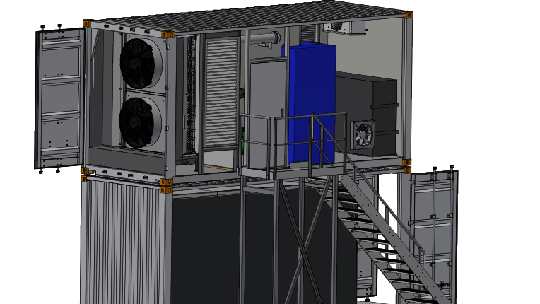 Illustration of the CombIWater installed on an insulated water tank.