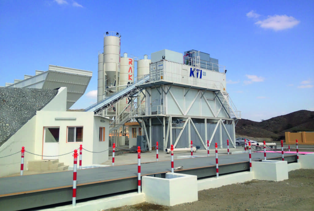 Flake ice plant next to a concrete batching plant