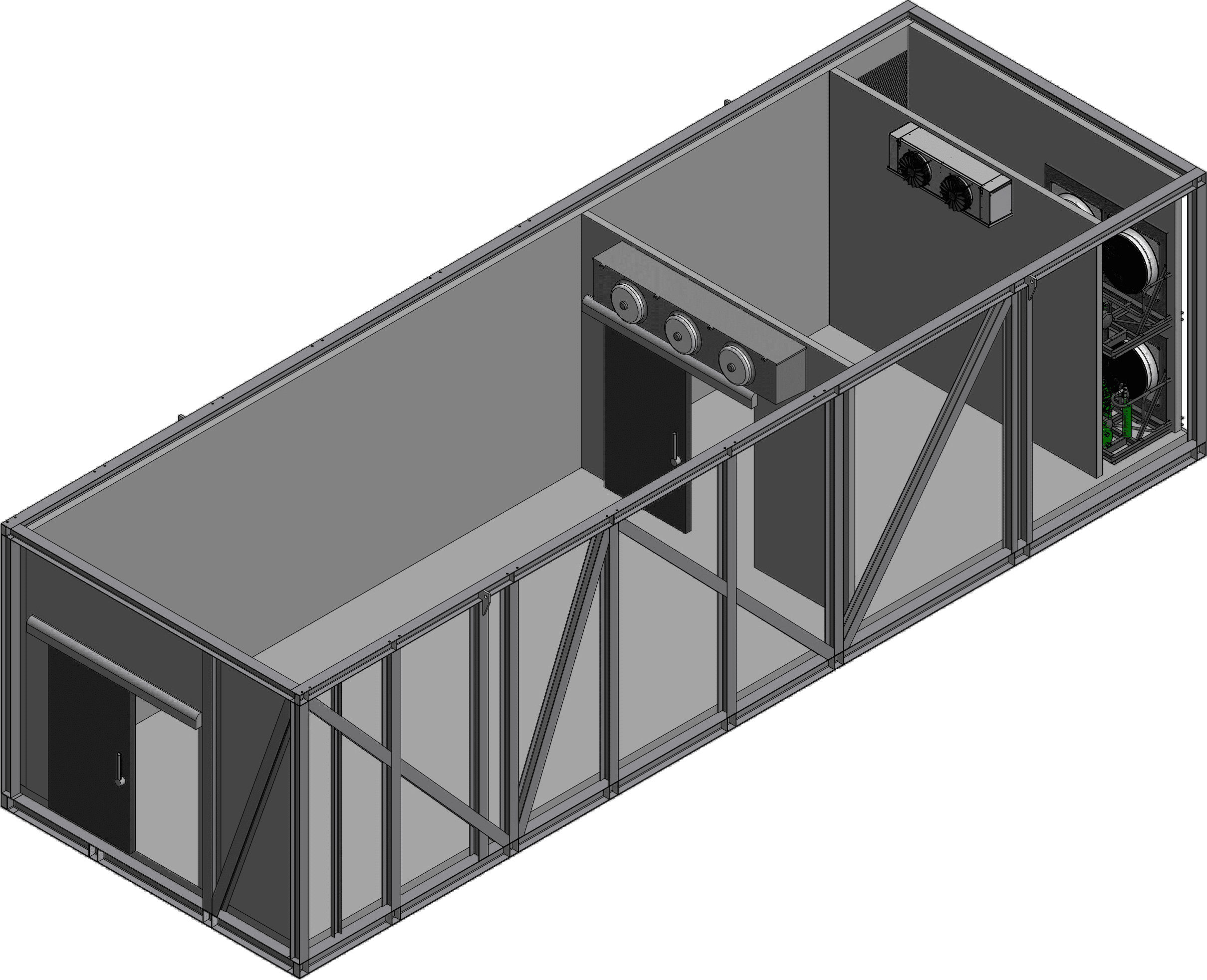 Division of a portable cold storage with two temperature zones.