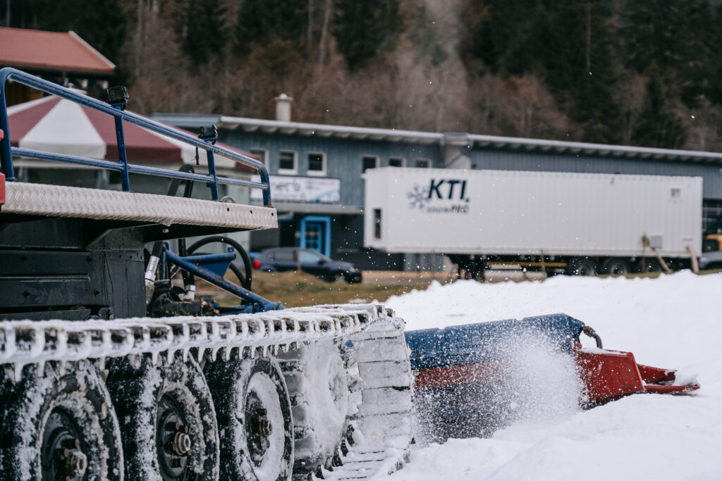 Preparation of technical snow for the best snow sports experience.