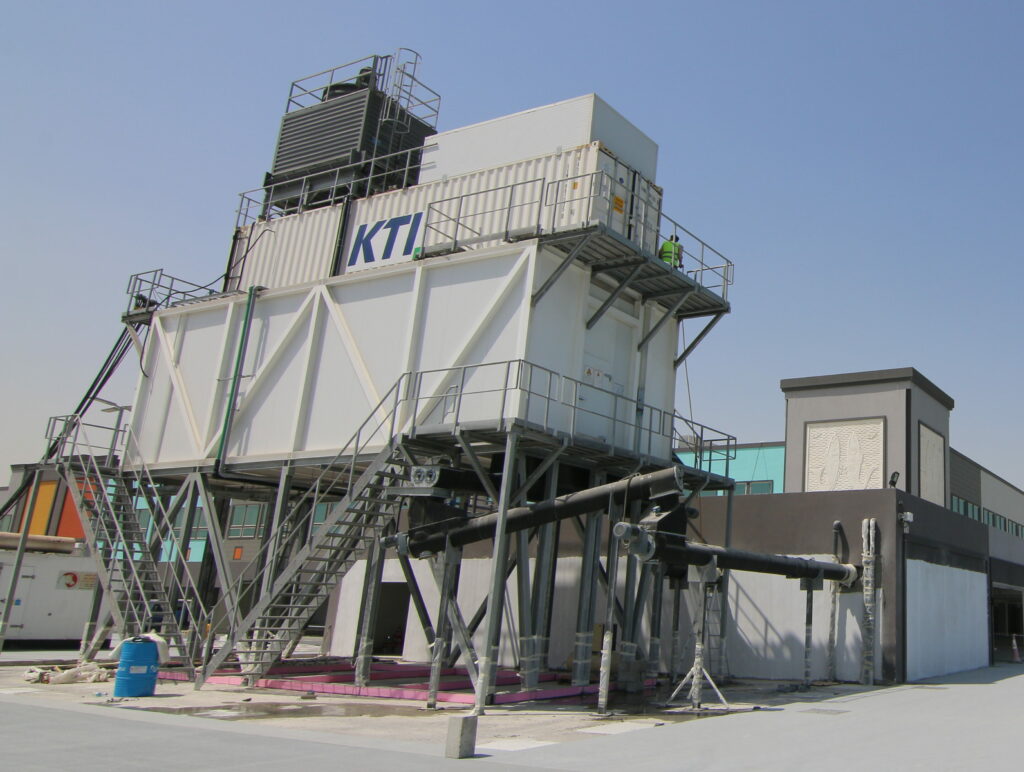 Stairs and working platforms at an installation for ice production. The customer has chosen a turnkey concept where KTI has also supplied the accessories.