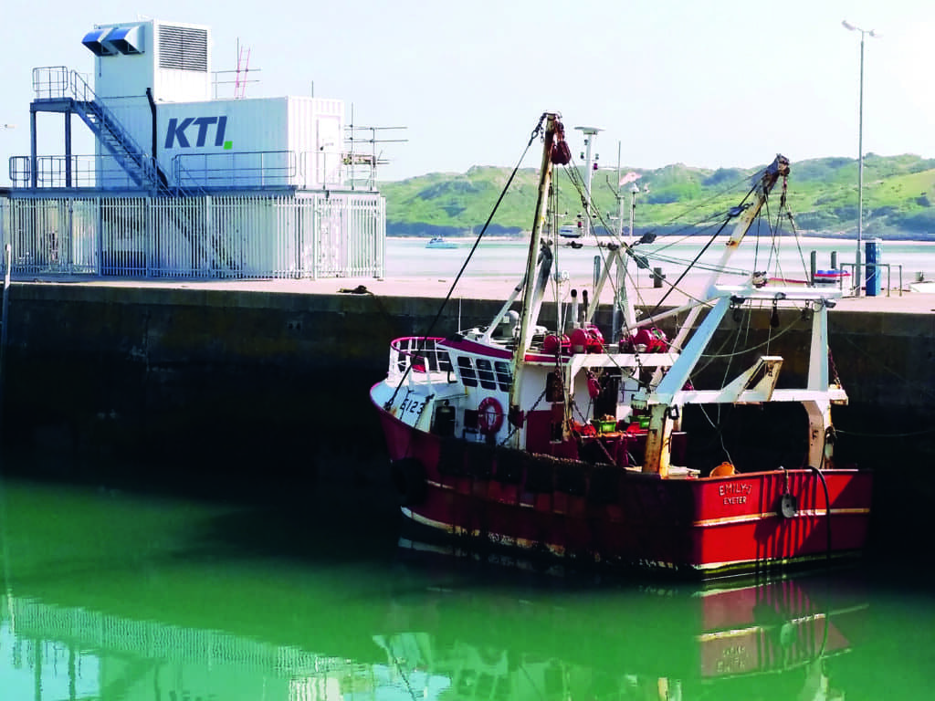 Compact ice plant at harbor quay for loading ships
